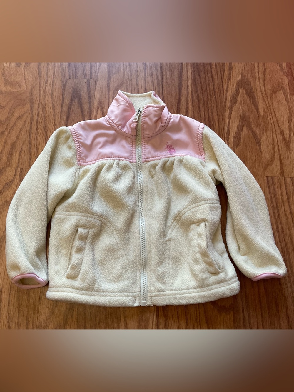 U.S. Polo Assn. Cream & Pink Fleece Zip Up Jacket (Toddler)